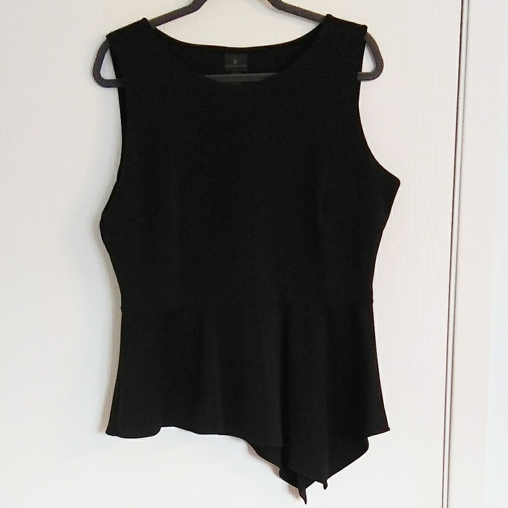 Worthington Black Peplum Sleeveless Blouse